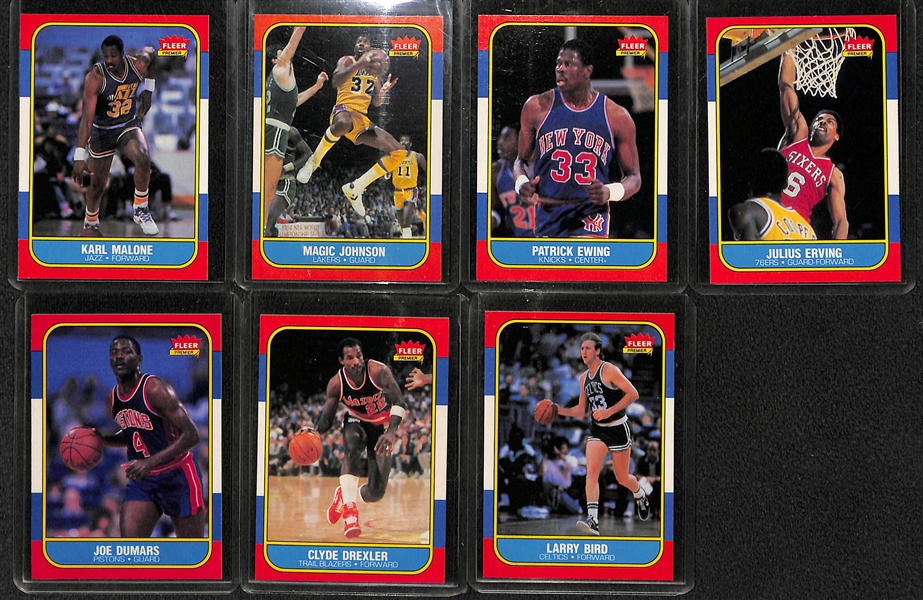 Mostly Pack-Fresh 1986-87 Fleer Basketball Complete Set (Missing #57 Jordan and Stickers) - 131 of 132 Cards